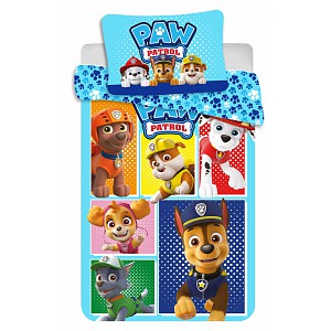 Bavlněné povlečení do postýlky 40x60+100x135 Tlapková patrola koláž
