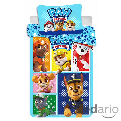 Bavlněné povlečení do postýlky 40x60+100x135 Tlapková patrola koláž