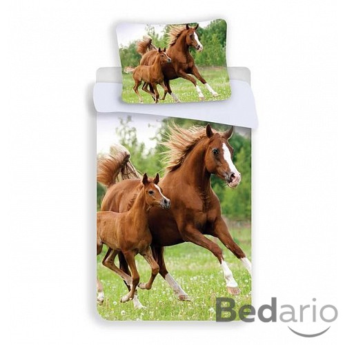 Bavlněné povlečení 140x200+70x90 Kobyla a hříbě