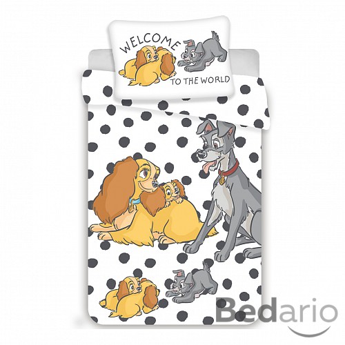 Bavlněné povlečení do postýlky 40x60+100x135 Lady a Tramp