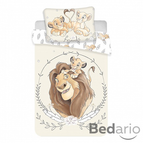 Bavlněné povlečení do postýlky 40x60+100x135 Lví Král Yellow