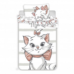 Bavlněné povlečení do postýlky 40x60+100x135 Marie Cat White