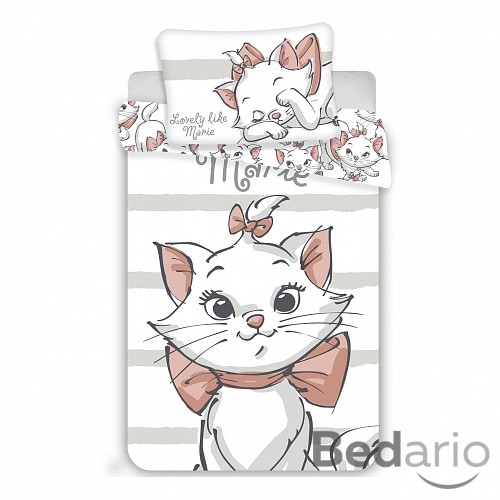 Bavlněné povlečení do postýlky 40x60+100x135 Marie Cat White
