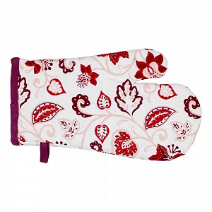 Bavlněná kuchyňská chňapka s potiskem - Flora vínová