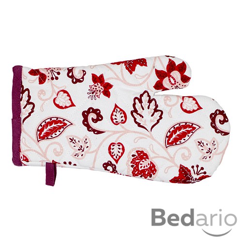 Bavlněná kuchyňská chňapka s potiskem - Flora vínová