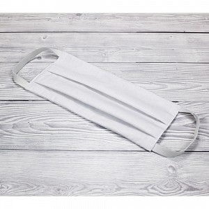 Bavlněná rouška s gumičkami - Bílá