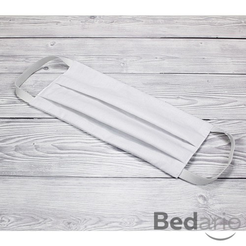 Bavlněná rouška s gumičkami - Bílá