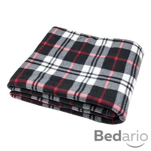 Fleecová deka Old English 150x200 Černobílá kostka