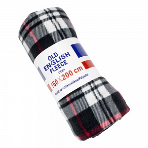 Fleecová deka Old English 150x200 Černobílá kostka