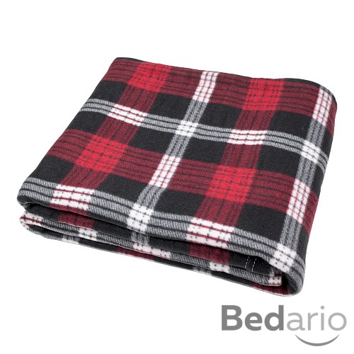 Fleecová deka Old English 150x200 Černo-červená kostka