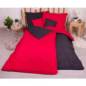 Sedmidílná sada hebkého povlečení 140x200+70x90 Black & Red 2