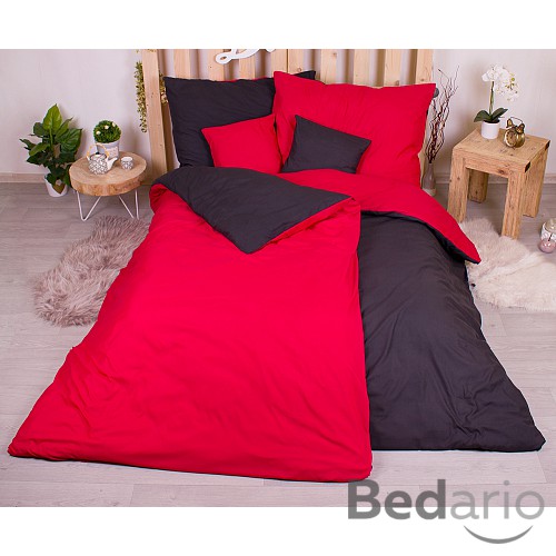 Sedmidílná sada hebkého povlečení 140x200+70x90 Black & Red 2