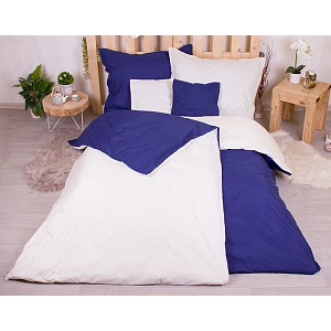 Sedmidílná sada hebkého povlečení 140x200+70x90 Blue & Cream