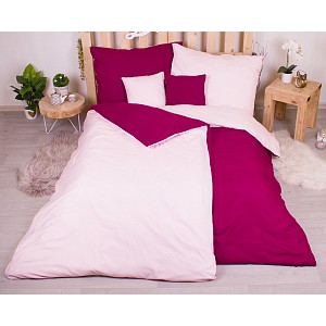 Sedmidílná sada hebkého povlečení 140x200+70x90 Claret & pink