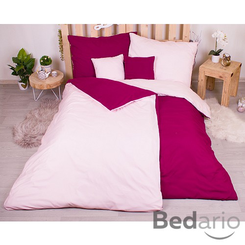 Sedmidílná sada hebkého povlečení 140x200+70x90 Claret & pink