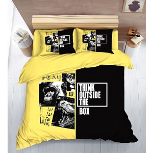 Šestidílná sada francouzské 3D povlečení 200x220+2x70x90 Yellow Wild