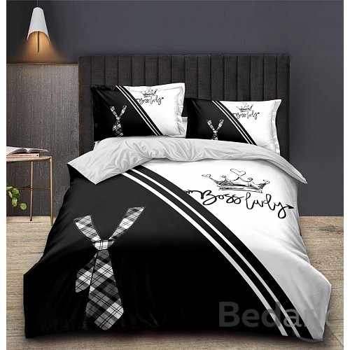 Šestidílná sada francouzské 3D povlečení 200x220+2x70x90 Boss and Lady