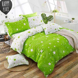 Šestidílná sada francouzské povlečení 200x220+2x70x90 Night sky green