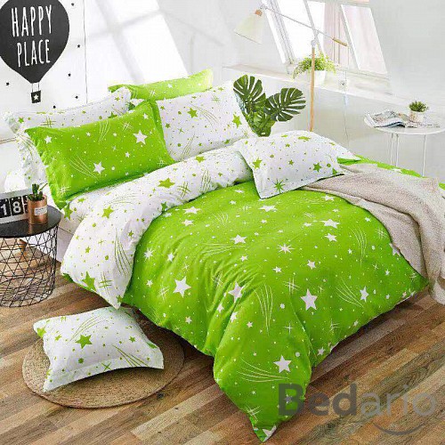 Šestidílná sada francouzské povlečení 200x220+2x70x90 Night sky green