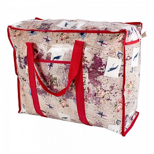 Praktická taška s pestrým vzorem a se zipem - malá Land červená