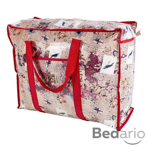 Praktická taška s pestrým vzorem a se zipem - malá Land červená