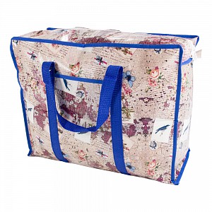 Praktická taška s pestrým vzorem a se zipem - malá Land modrá