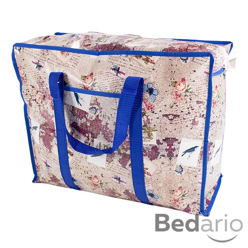 Praktická taška s pestrým vzorem a se zipem - malá Land modrá