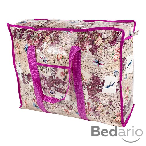 Praktická taška s pestrým vzorem a se zipem - malá Land růžová