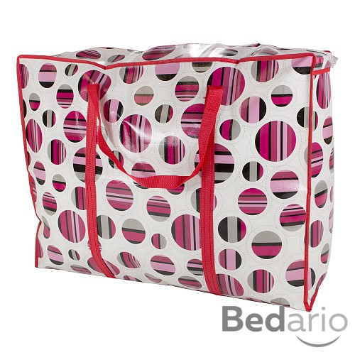 Praktická taška s kruhovým vzorem a se zipem - extra velká Land červená