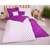 Sedmidílná sada hebkého povlečení s jemnými puntíky 140x200+70x90 Purple & White
