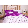 Sedmidílná sada hebkého povlečení s jemnými puntíky 140x200+70x90 Purple & White