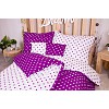 Sedmidílná sada hebkého povlečení s jemnými puntíky 140x200+70x90 Purple & White