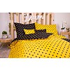 Sedmidílná sada hebkého povlečení s jemnými puntíky 140x200+70x90 Yellow & Black