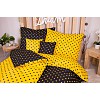 Sedmidílná sada hebkého povlečení s jemnými puntíky 140x200+70x90 Yellow & Black