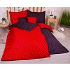 Sedmidílná sada hebkého povlečení s jemnými puntíky 140x200+70x90 Black & Red