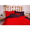 Sedmidílná sada hebkého povlečení s jemnými puntíky 140x200+70x90 Black & Red