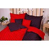Sedmidílná sada hebkého povlečení s jemnými puntíky 140x200+70x90 Black & Red