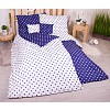 Sedmidílná sada hebkého povlečení s jemnými puntíky 140x200+70x90 Blue & White
