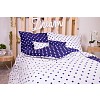 Sedmidílná sada hebkého povlečení s jemnými puntíky 140x200+70x90 Blue & White