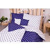 Sedmidílná sada hebkého povlečení s jemnými puntíky 140x200+70x90 Blue & White