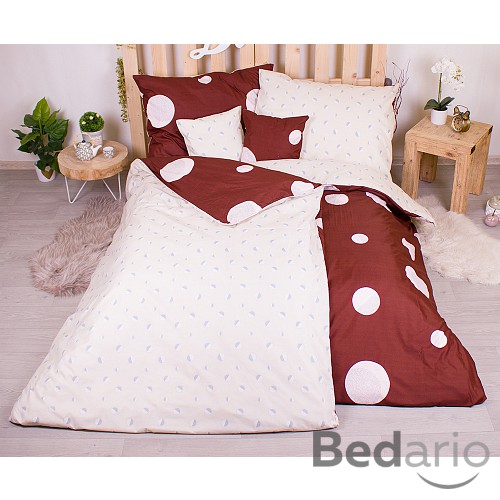 Sedmidílná sada hebkého povlečení se vzorem zatmění měsíce 140x200+70x90 Brown & Cream