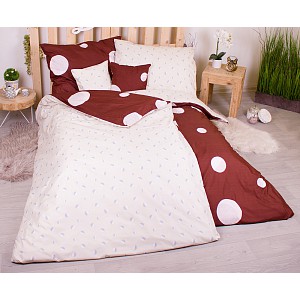 Sedmidílná sada hebkého povlečení se vzorem zatmění měsíce 140x200+70x90 Brown & Cream