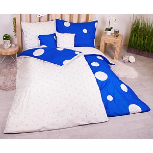 Sedmidílná sada hebkého povlečení se vzorem zatmění měsíce 140x200+70x90 Blue & Cream