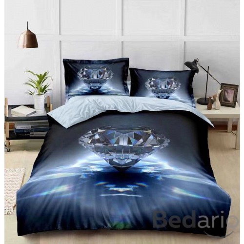 Třídílná sada 3D povlečení 140x200+70x90+40x50 - Blue Diamond