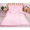 Sedmidílná sada hebkého povlečení s pruhovaným vzorem 140x200+70x90 Růžová