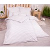 Sedmidílná sada hebkého povlečení s pruhovaným vzorem 140x200+70x90 Světle šedá