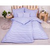 Sedmidílná sada hebkého povlečení s pruhovaným vzorem 140x200+70x90 Modrá