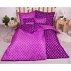 Sedmidílná sada hebkého povlečení s jemnými puntíky 140x200+70x90 Purple