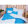 Sedmidílná sada hebkého povlečení s jemnými puntíky 140x200+70x90 Light Blue & White