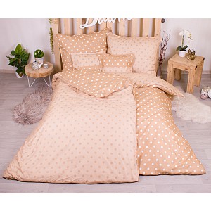Sedmidílná sada hebkého povlečení s jemnými puntíky 140x200+70x90 Light Brown